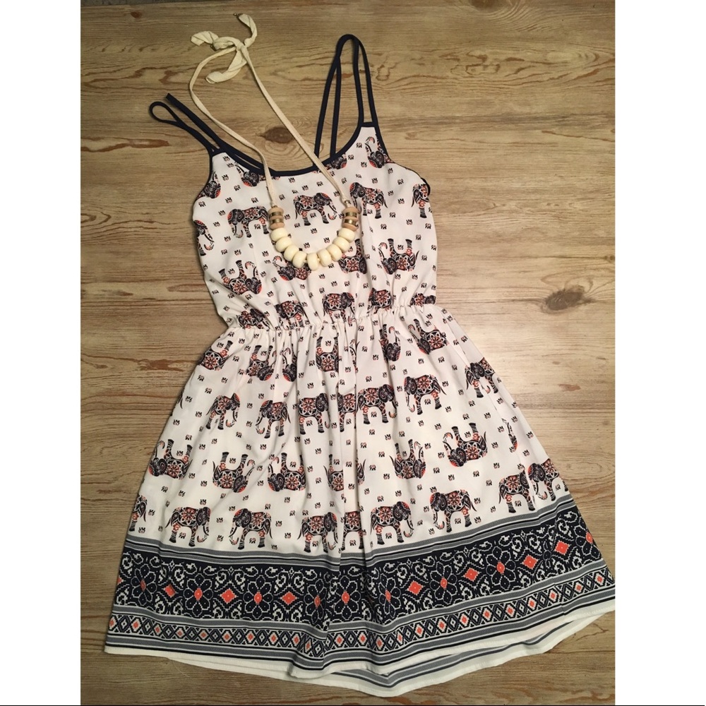 Francesca’s Elephant/Tribal print sun-dress